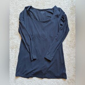 Athleta Black Long Sleeve Scoop Neck Shirt